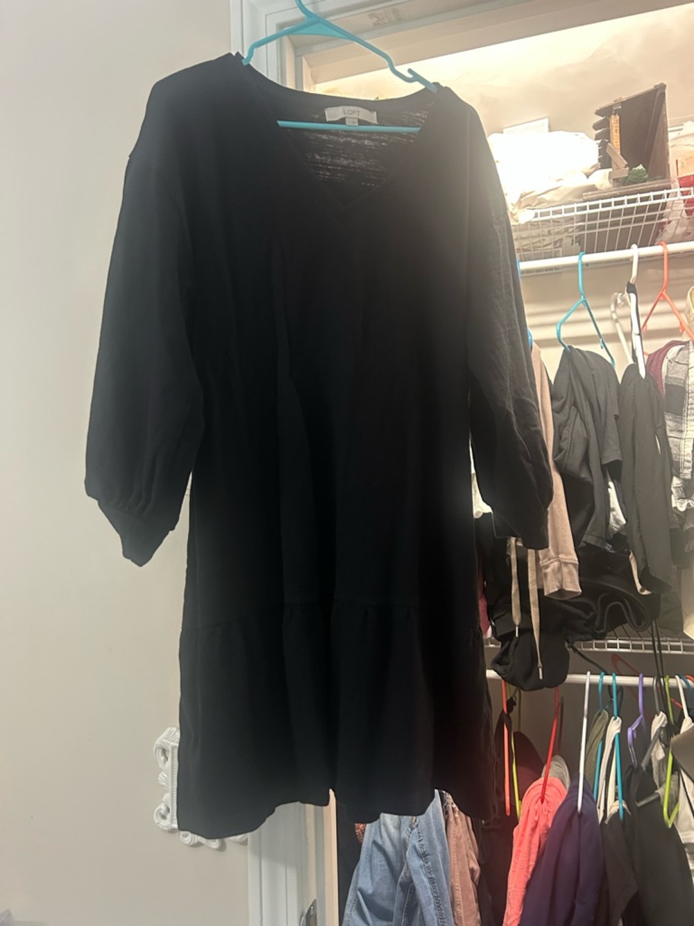 LOFT Black Lightweight V-Neck Top